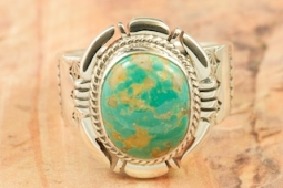 Genuine Crow Springs Turquoise Sterling Silver Ring